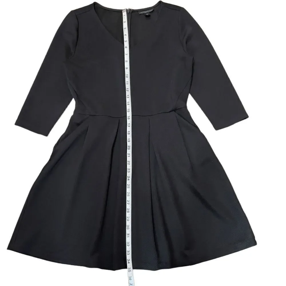 attention Black 3/4 Sleeve & Front Pocket Dress LARGE